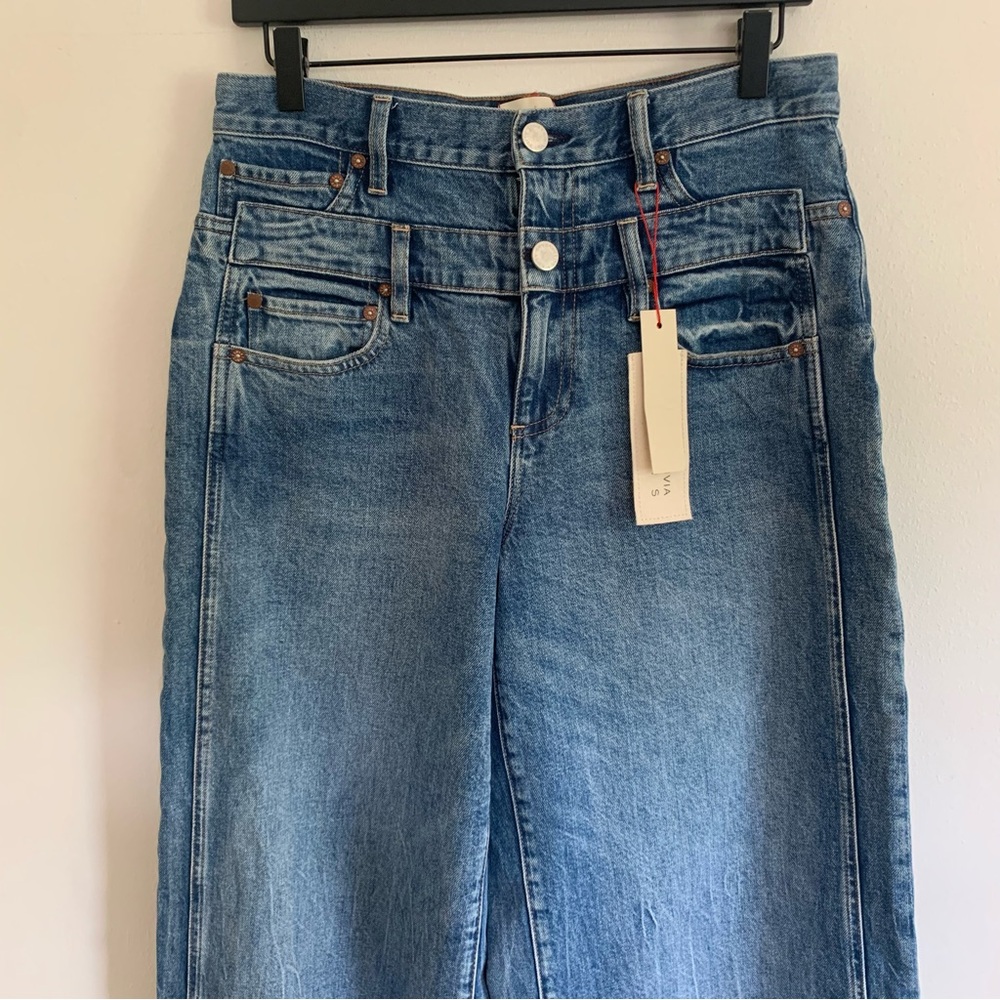 Alice + Olivia Cool Double Waistband Jeans Size 29 - Picture 5 of 13